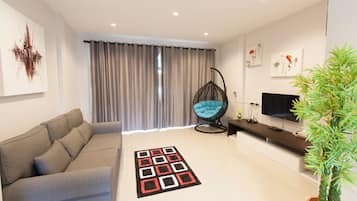 55-inch LCD TV with cable channels, TV