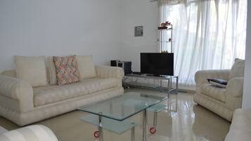 Una televisión de pantalla plana