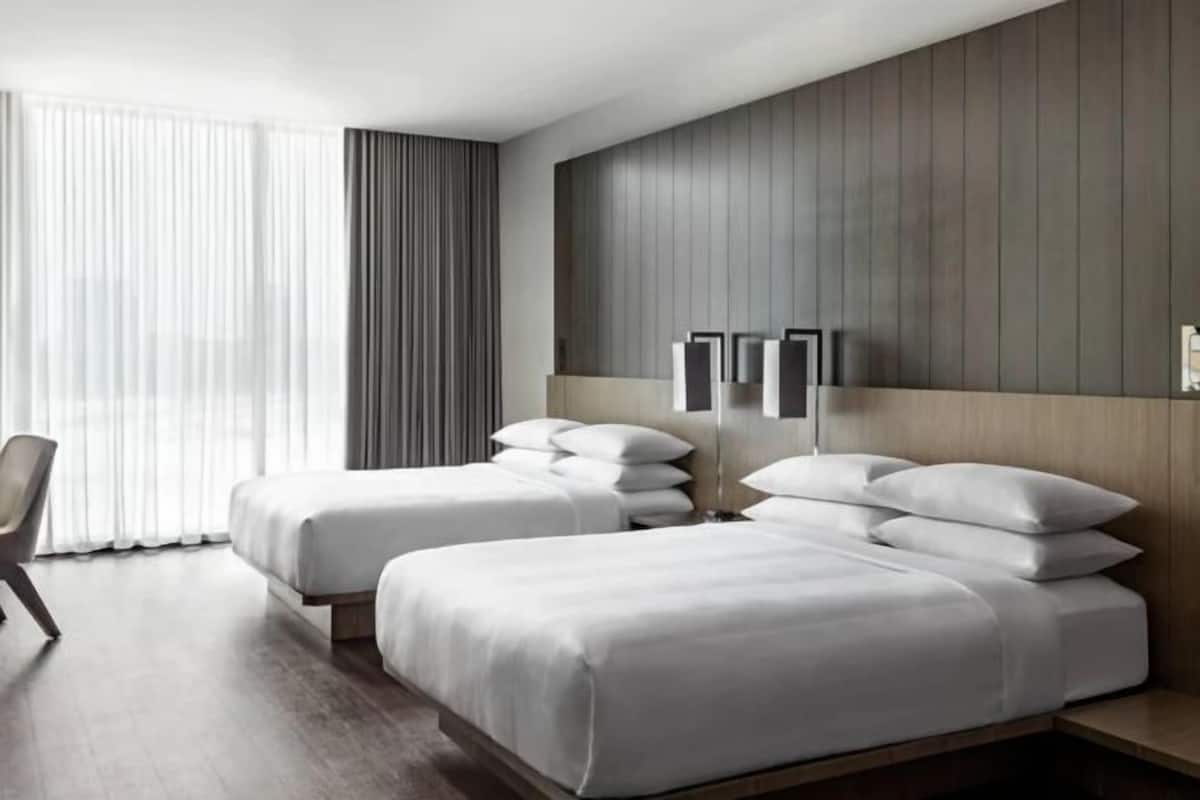 In-room safe, desk, laptop workspace, blackout drapes