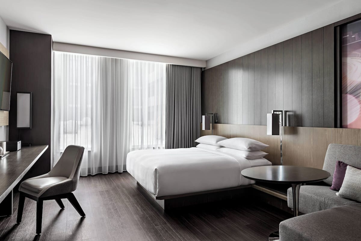 In-room safe, desk, laptop workspace, blackout curtains