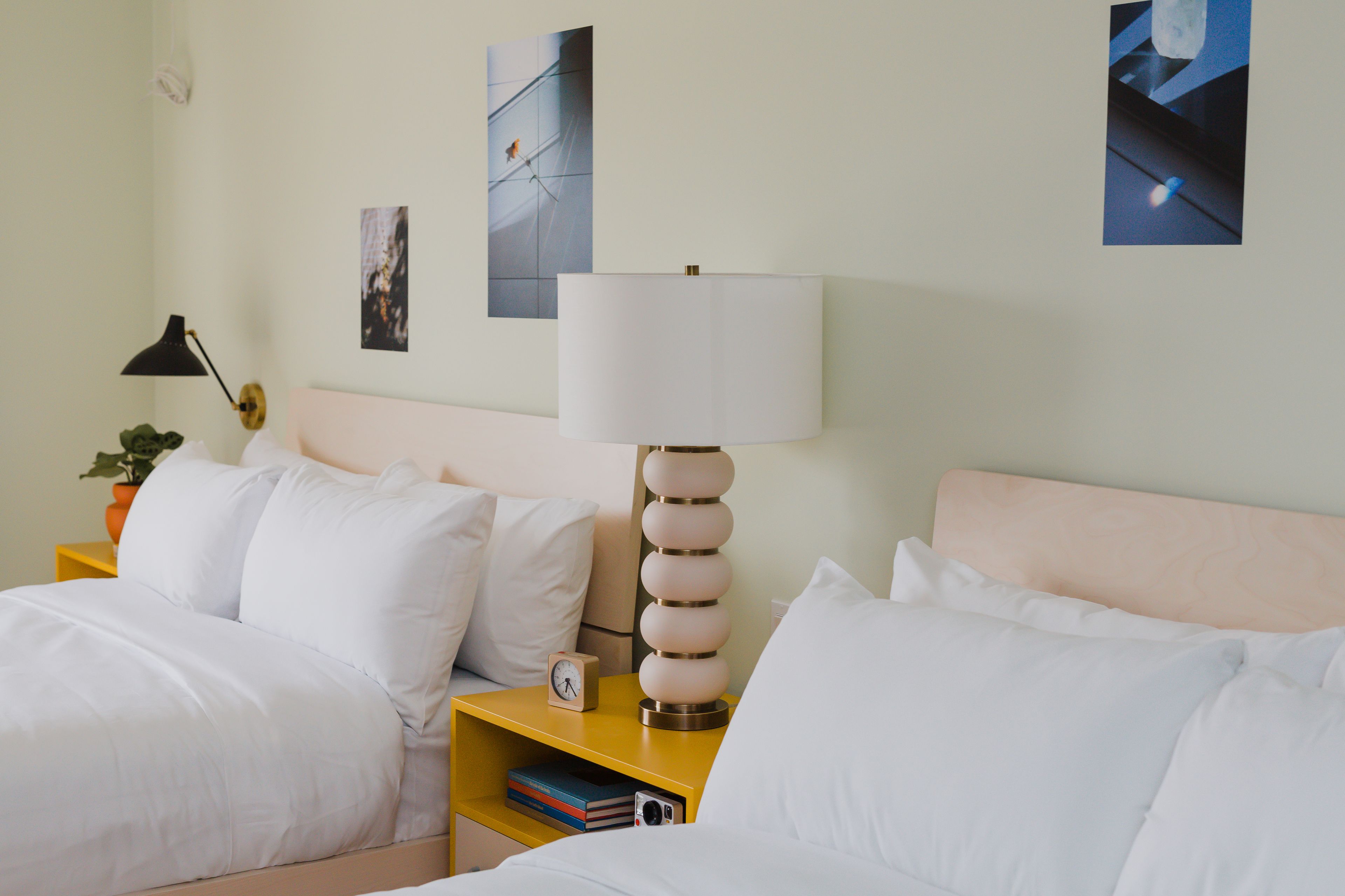 double queen at drake motor inn | premium bedding, minibar, in-room safe, individually decorated