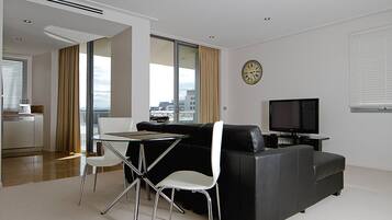 Apartment, 1 Bedroom (Glebe Park 29) | Living area | LCD TV, DVD player