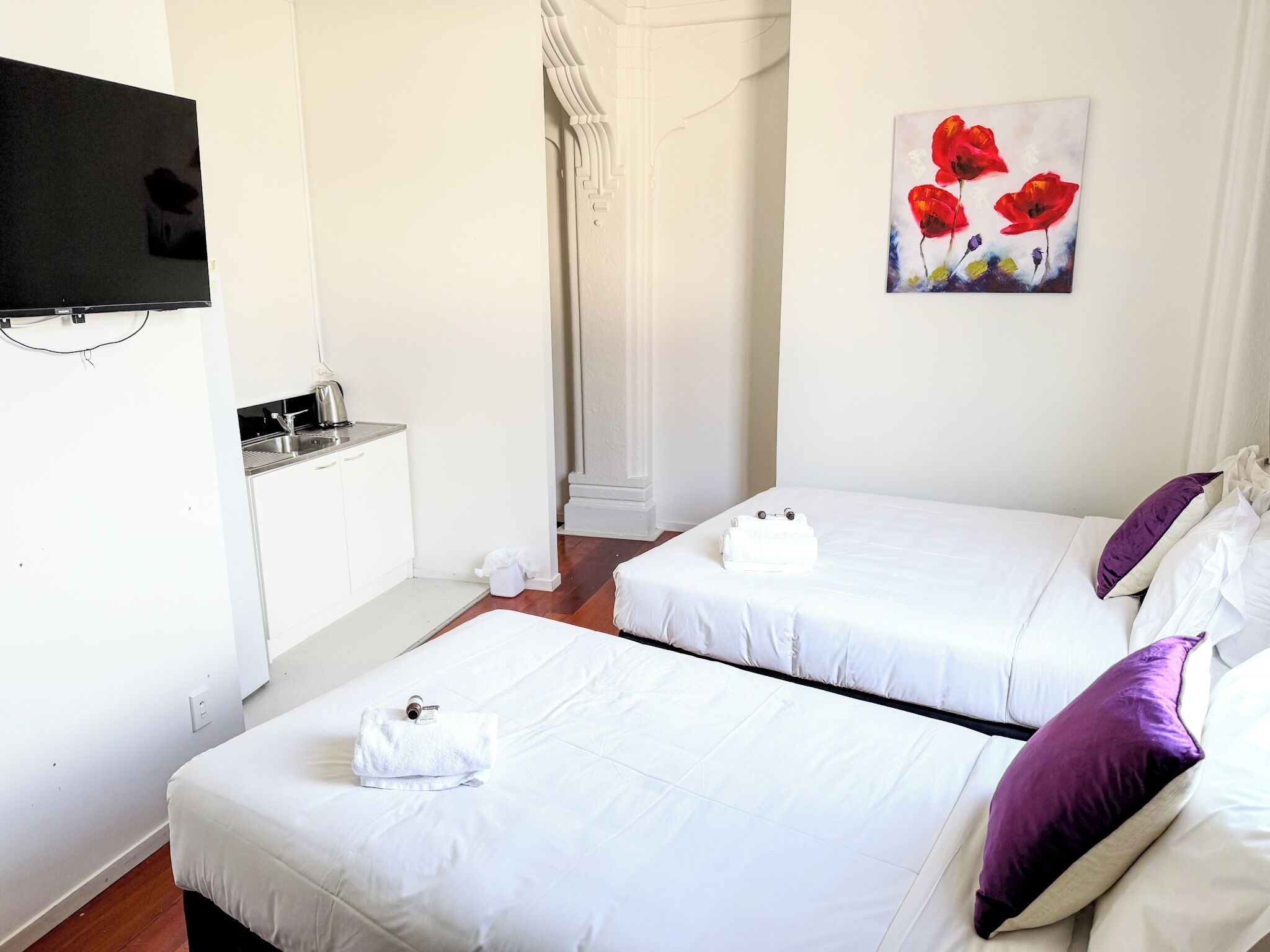 Standard Room, 2 Double Beds | Free WiFi, bed sheets