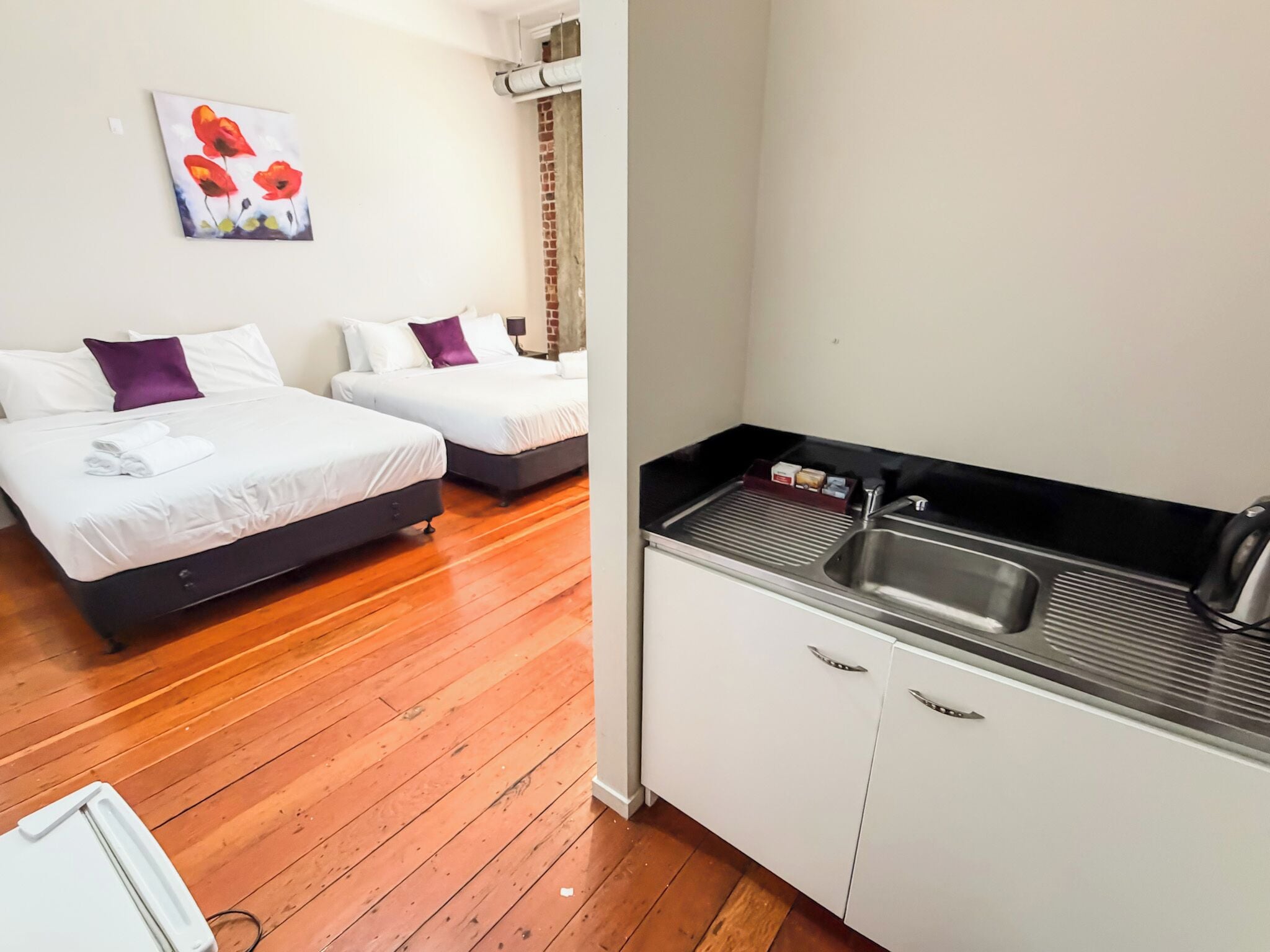 Basic Twin Room, Multiple Beds, Private Bathroom | Free WiFi, bed sheets