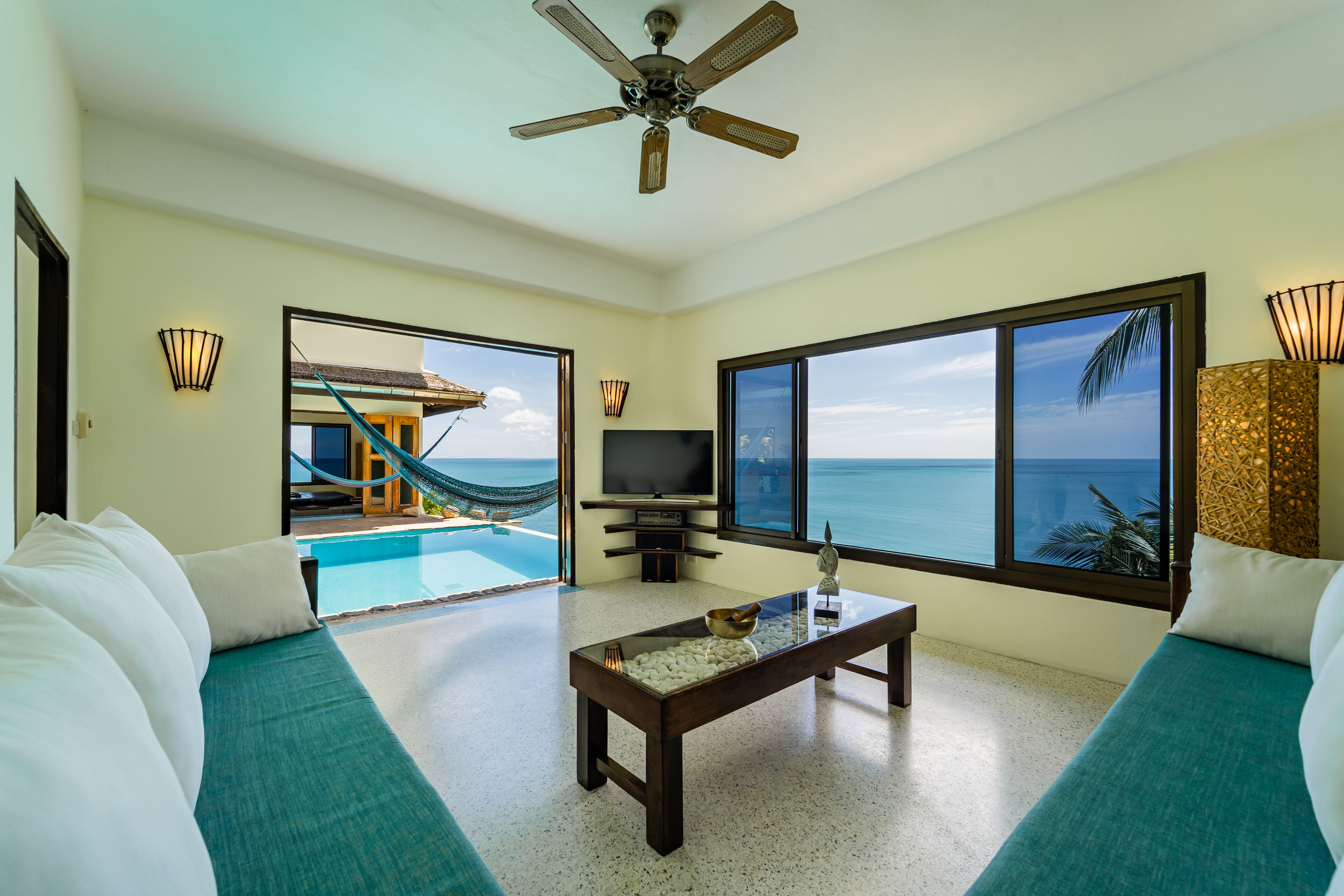 Smart TV, DVD player, books, music library