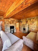 Stone House,1 Bedroom with Fireplace | Living area | 32-inch LCD TV with satellite channels, TV