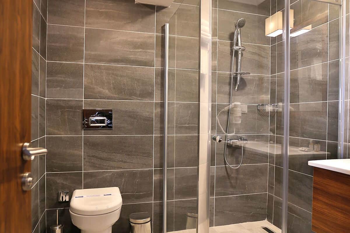 shower, free toiletries, hair dryer, slippers