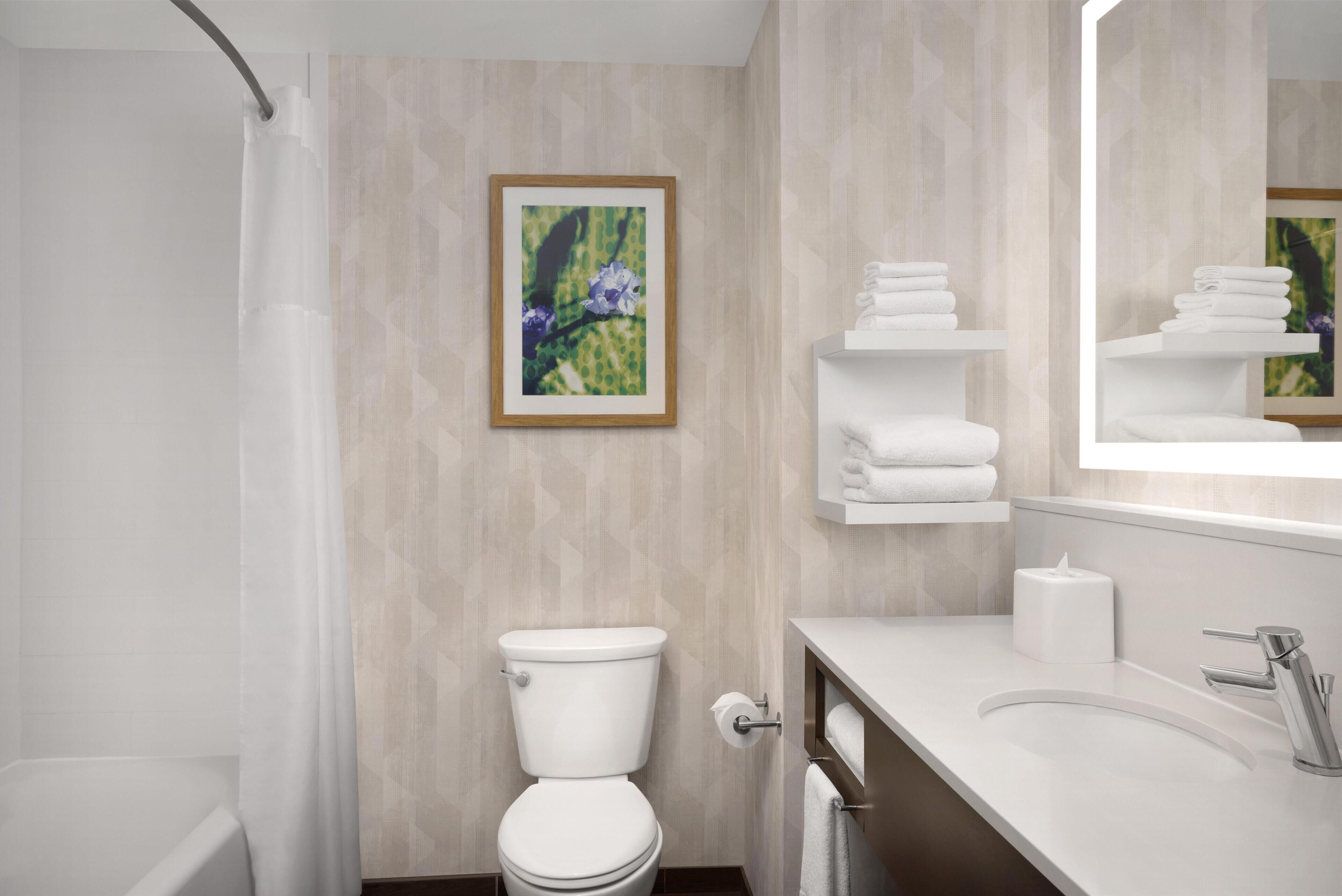 Room, 2 Queen Beds, Non Smoking | Bathroom | Shower, free toiletries, hair dryer, towels