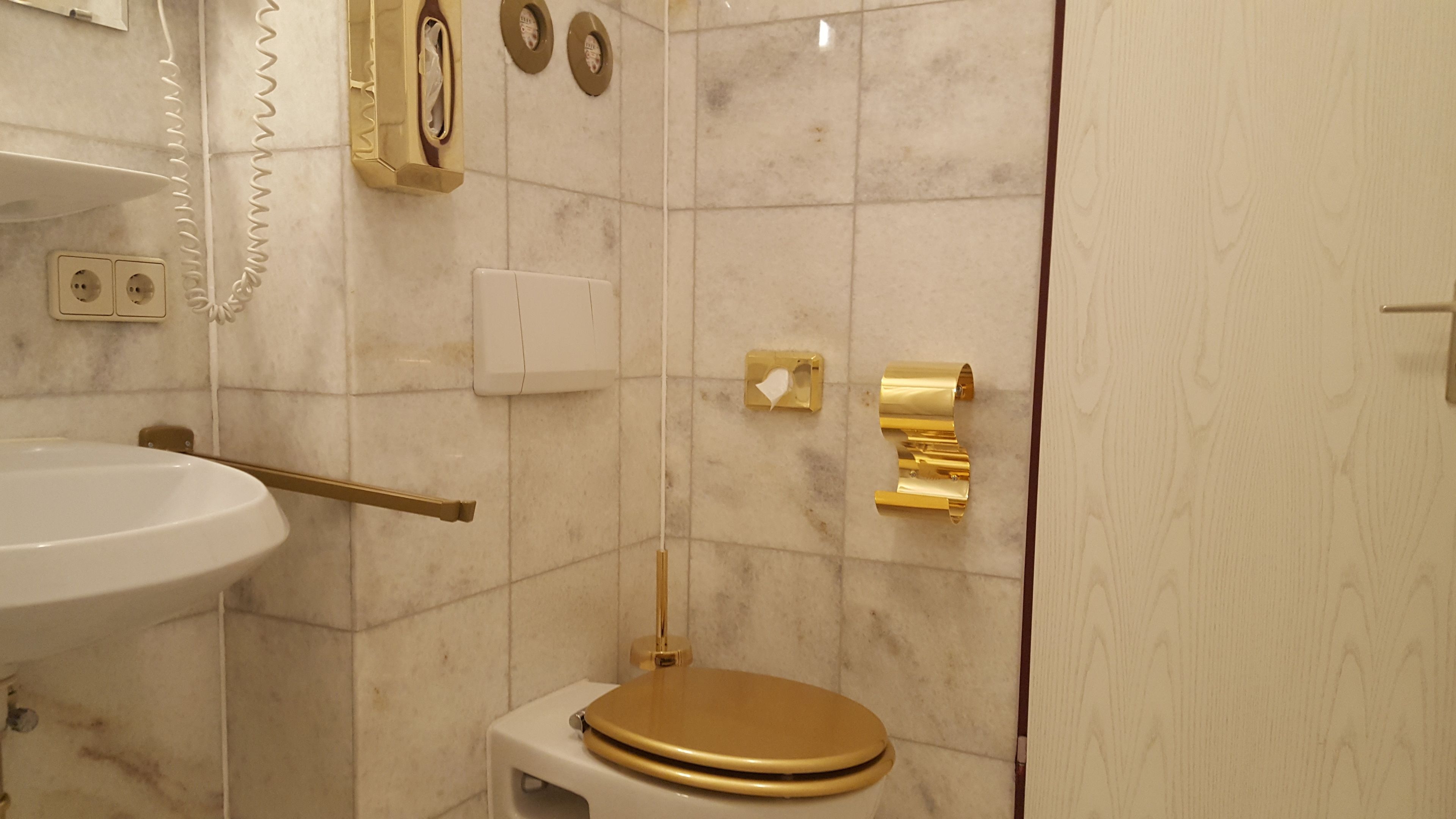 free toiletries, hair dryer, towels