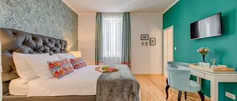 Deluxe Double Room, City View | Minibar, in-room safe, desk, blackout drapes