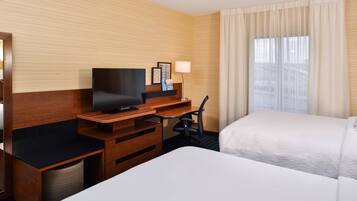 Room, 2 Queen Beds, River View | Premium bedding, in-room safe, desk, blackout drapes
