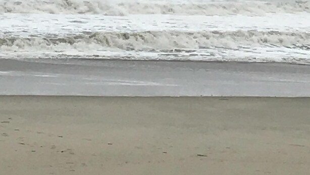 Una playa con olas rompiendo en la orilla.