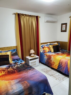 2 bedrooms, in-room safe, iron/ironing board, travel crib