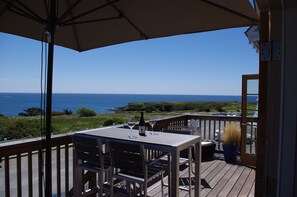 Outdoor dining - Ocean Front Luxury. Main Street Mendocino. (Mendocino)