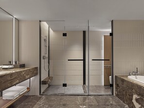 Executive Suite, 1 King Bed, Lake View | Bathroom | Separate bathtub and shower, free toiletries, hair dryer, slippers - Sheraton Jiujiang (Jiujiang)