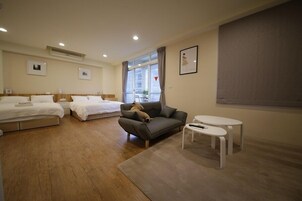 Comfort Quadruple Room, 2 Double Beds, Balcony, City View | Blackout drapes, soundproofing, rollaway beds, free WiFi