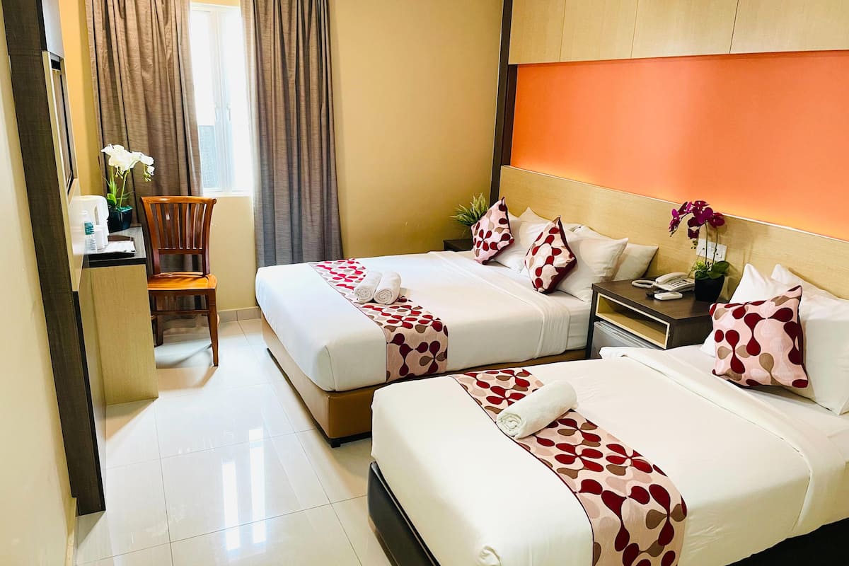 Select Comfort beds, minibar, desk, laptop workspace