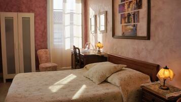 Desk, free WiFi, bed sheets