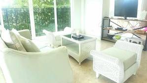 3 Bedroom Villa | Living room | 32-inch LCD TV with cable channels, TV - Panorama sea view at Boulevard Cha-am (Cha-am)