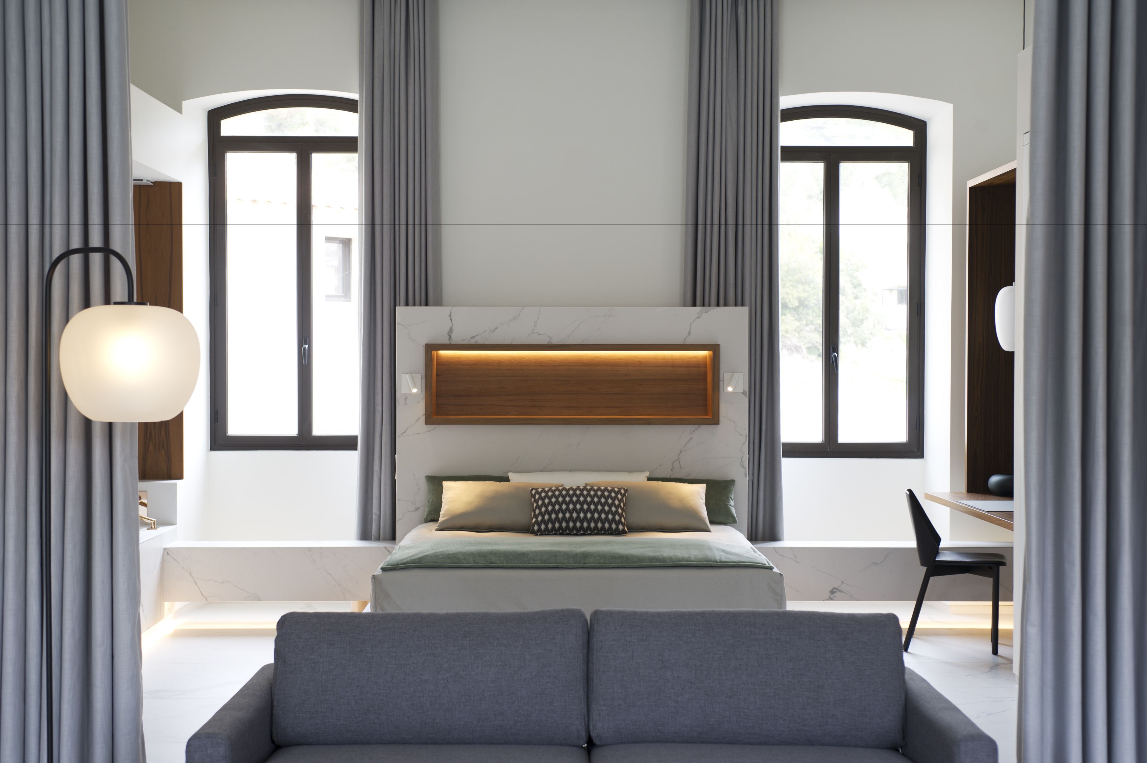 master suit port view | premium bedding, individually decorated, blackout curtains