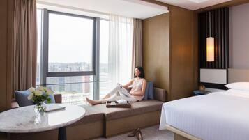 Ropa de cama de alta calidad y minibar
