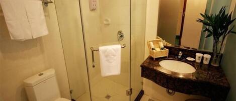Regadera, amenidades de baño gratuitas, toallas