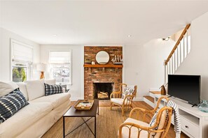 Smart TV, fireplace, video games, books