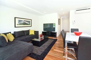Apartment, 2 Bedrooms | Living area | Flat-screen TV, DVD player - Broadway in Elwood on the Canal (Elwood)