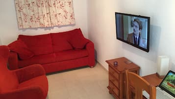 TV connectée, cheminée, livres