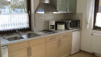 Kühlschrank, Mikrowelle, Herdplatte, Geschirrspüler