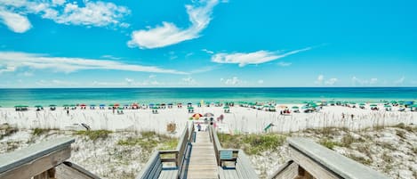 Beach nearby, sun-loungers