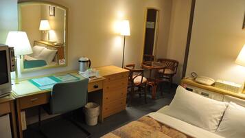 Desk, free WiFi, bed sheets