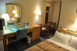 Desk, free WiFi, bed sheets