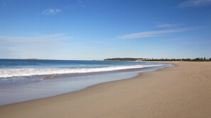 On the beach, white sand
