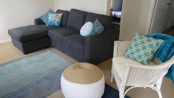 Cottage, 2 Bedrooms | Living area | LCD TV, iPod dock