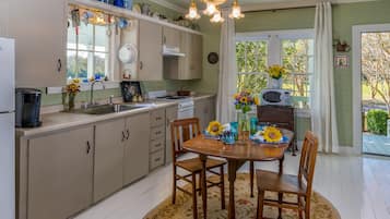 Room, Private Bathroom (Sweet Surrender Cottage) | Private kitchen | Full-size fridge, microwave, stovetop, coffee/tea maker