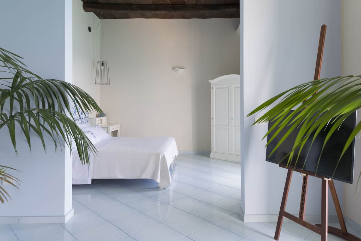 Suite, uitzicht op zee | Lakens van Egyptisch katoen, luxe beddengoed, donzen dekbedden