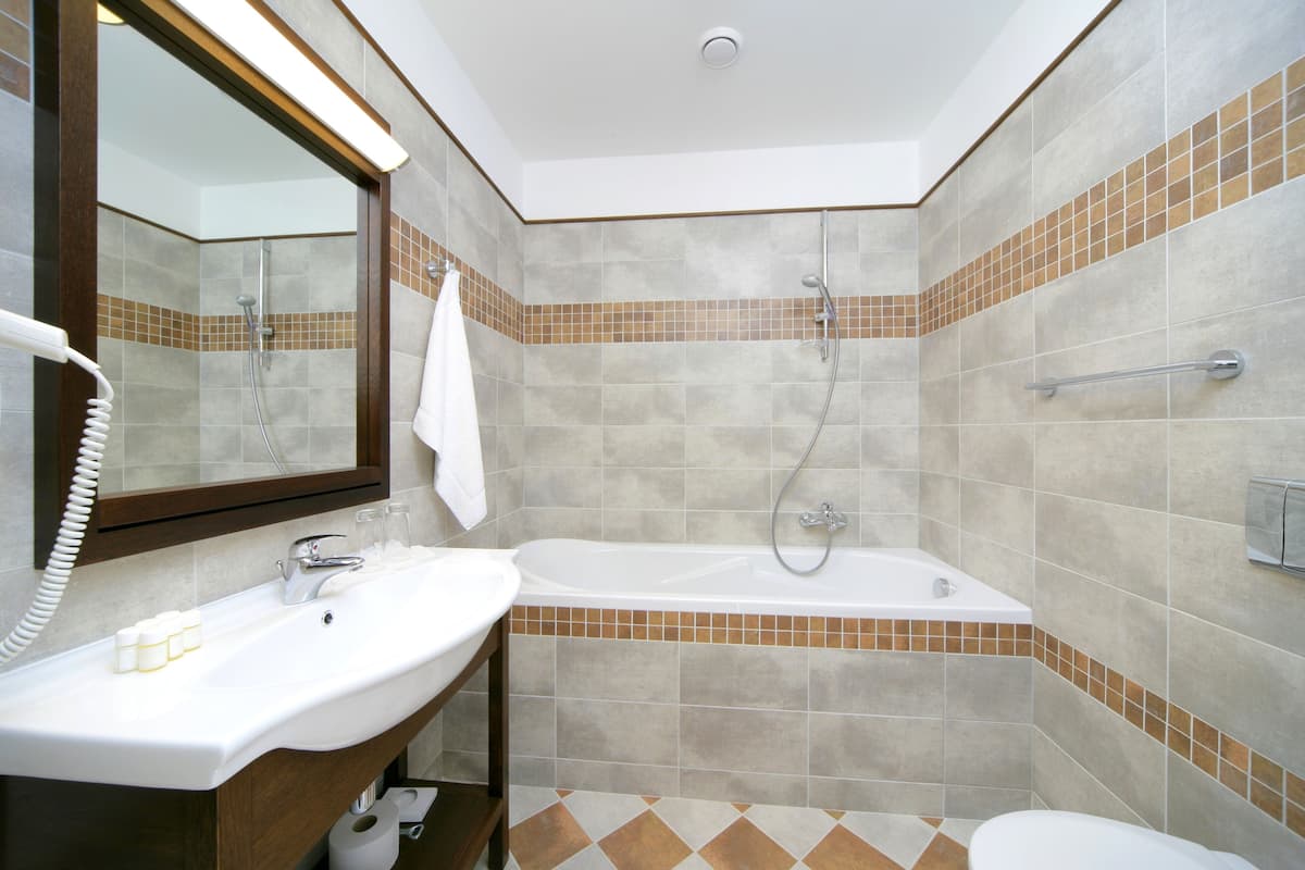 suite | bathroom | shower, free toiletries, hair dryer, towels