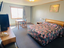 Desk, free WiFi, bed sheets