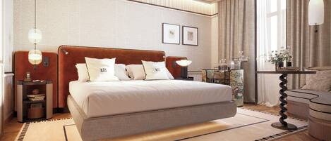 Luxe beddengoed, een minibar, een kluis op de kamer