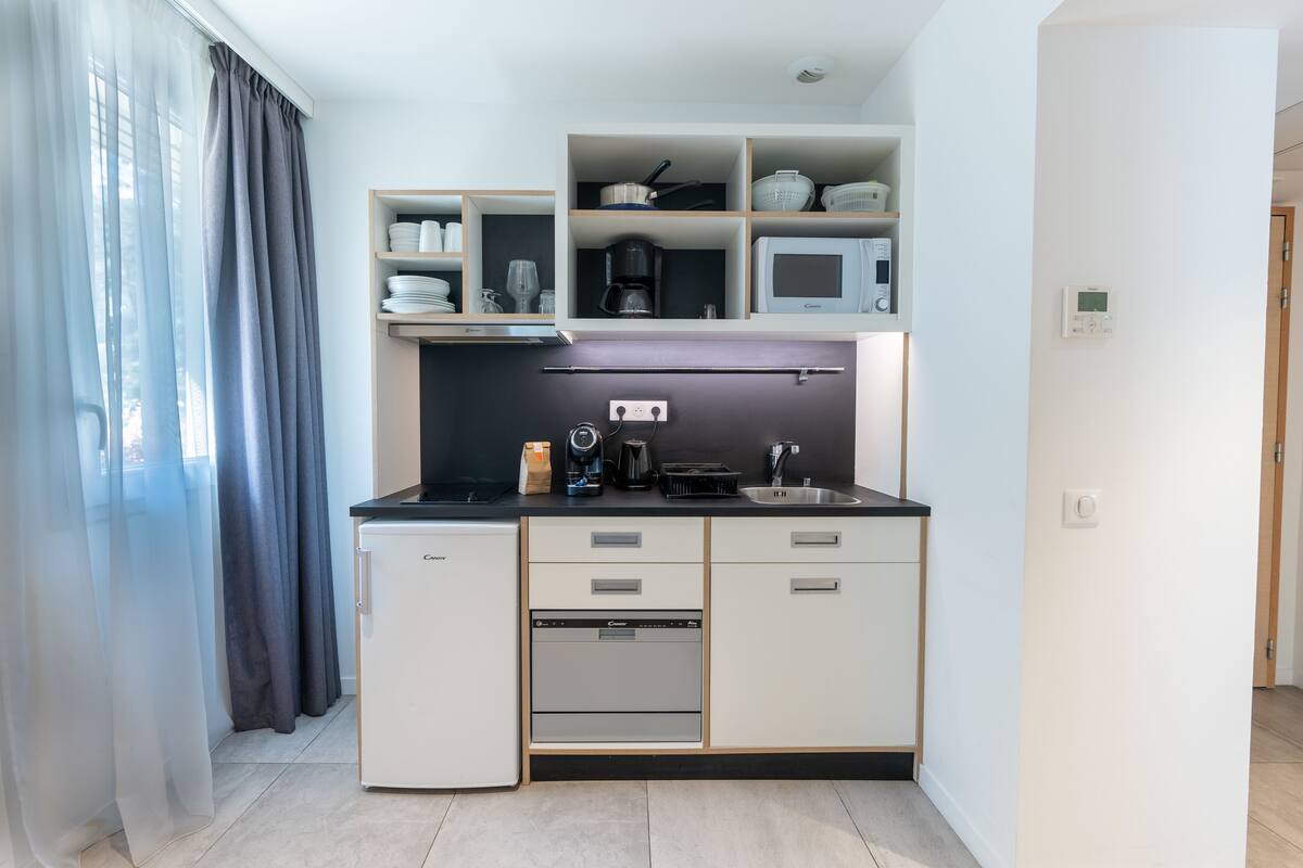 superior apartment, 1 bedroom | private kitchen | fridge, microwave, stovetop, dishwasher