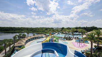Relax by the pool or enjoy thrilling water slides in a scenic waterfront setting.