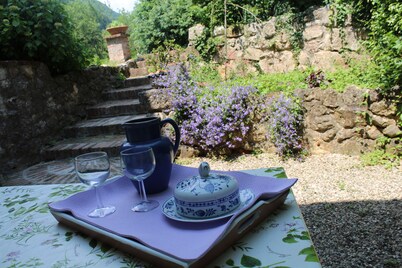 House on three floors in a medieval court in Verona