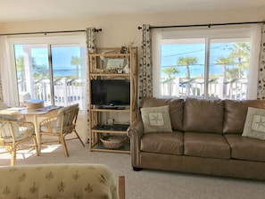 Een televisie, een dvd-speler, boeken en een muziekbibliotheek