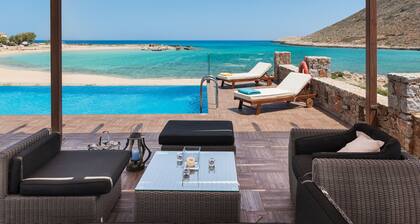 When the pool touches the sea.In front of the beach Antony Quinn danced syrtaki!