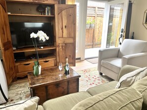 Smart TV, DVD player, books