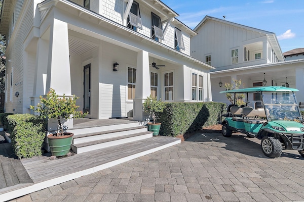 front exterior and included golf cart