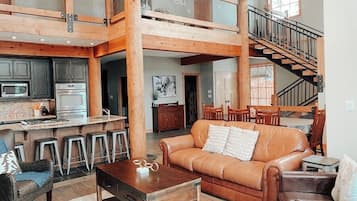 Smart TV, fireplace, video games, DVD player