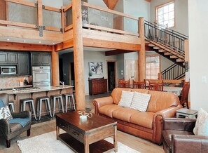 Smart TV, fireplace, video games, DVD player