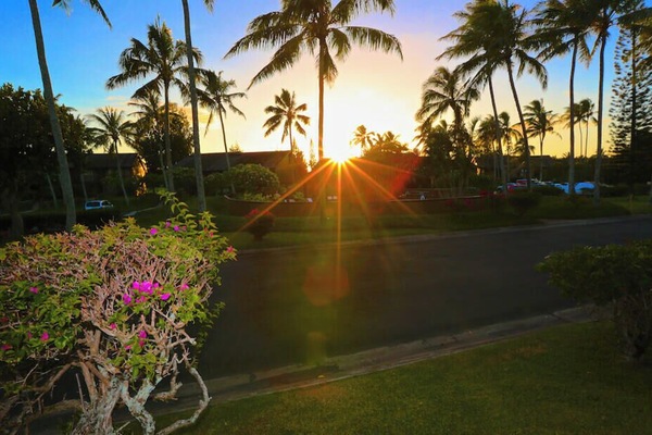 View Of The Sunset Over The Golf Course & Pool, Looking From The Condo's Lanai